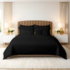 8 Pcs Comforter Set  BLACK STRIPE ( light weight filling )